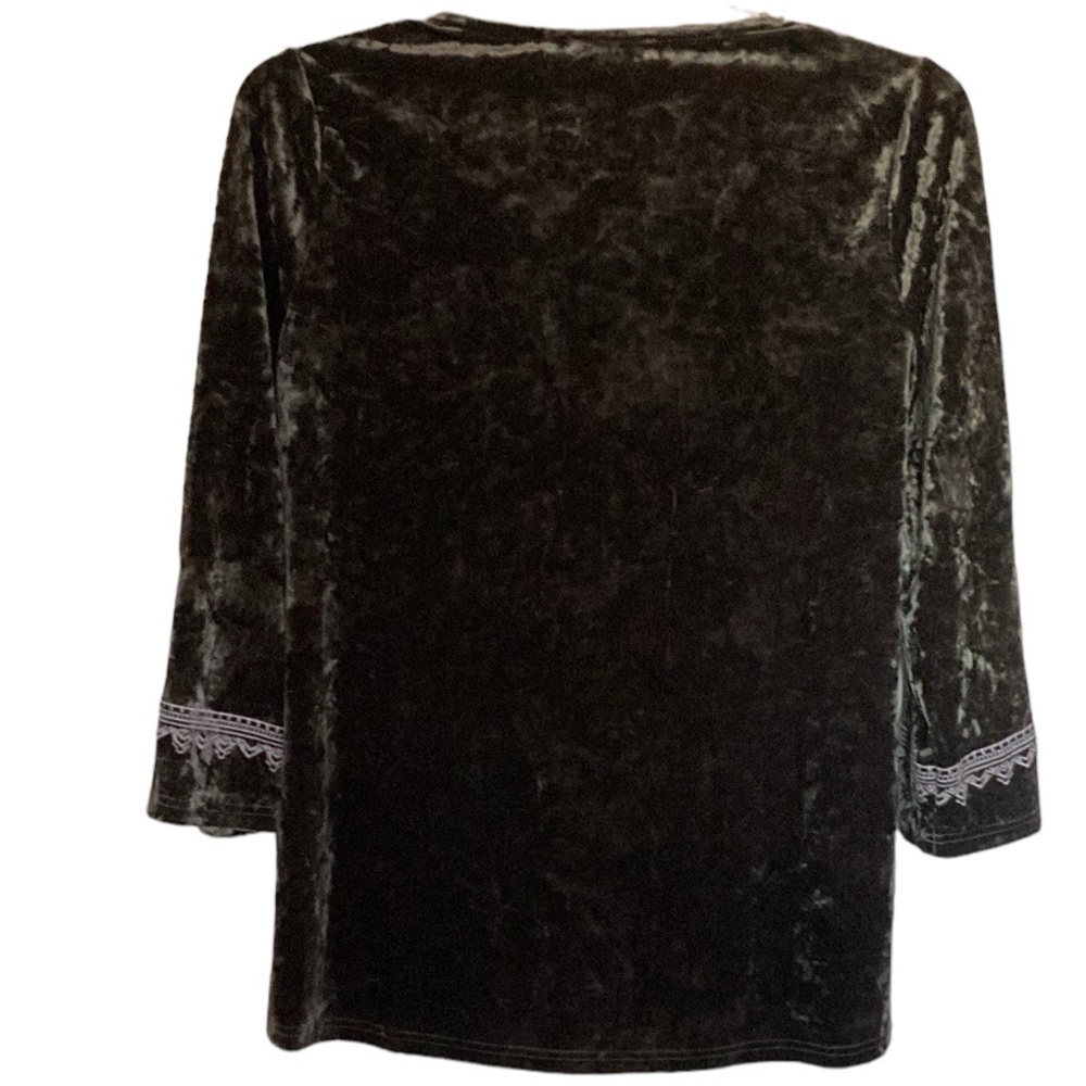 Andree By Unit Boho Velour Top With Beautiful Emb… - image 2